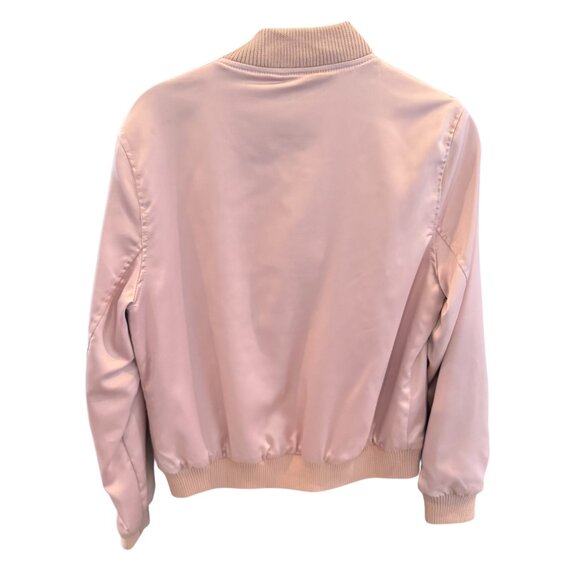Signature8 Pink Satin Bomber Jacket NWT Women’s Small Floral Embroidered Zip Up - Picture 2 of 7